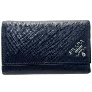 Prada 6-Key Case, Saffiano Leather, Black, 2PG222, PRADA Key Holder, NERO, TT...